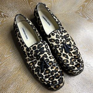 VANESSA NOEL Leopard Chunky Tassel Loafer 41.5